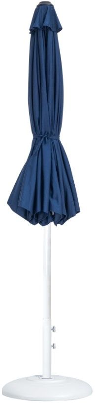 Meridian Furniture Fiji Matte White/Navy/White Aluminum Outdoor Patio Umbrella and Round Base-1