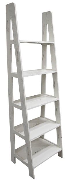 American Wholesale Furniture Nero White Ladder Bookcase-0