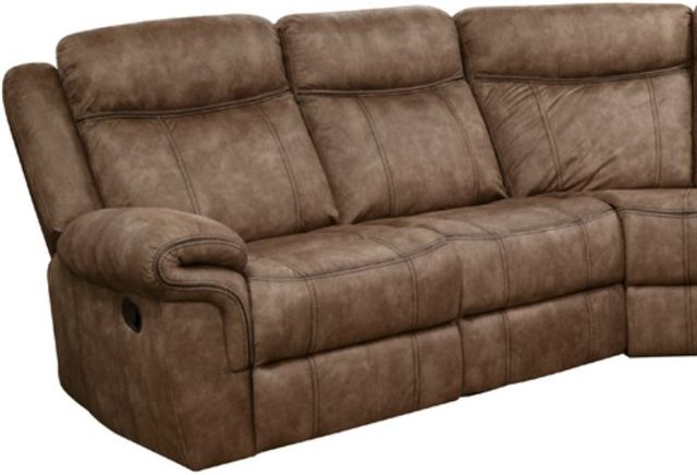 American Wholesale Furniture Knoxville 3-Piece Brown Manual Reclining Curved Sectional-1