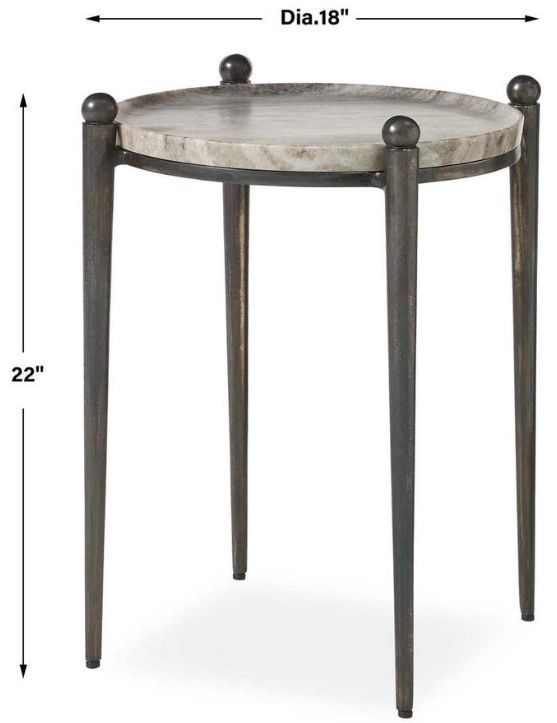 Uttermost® Nahunta Gray Accent Table with Dark Bronze Base-2