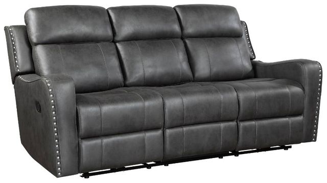 Homelegance® Kellen Smoky Gray Double Manual Reclining Sofa-0
