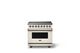 Viking® 5 Series 36" Pure White Pro Style Induction Range with Brushed Brass Trim-0