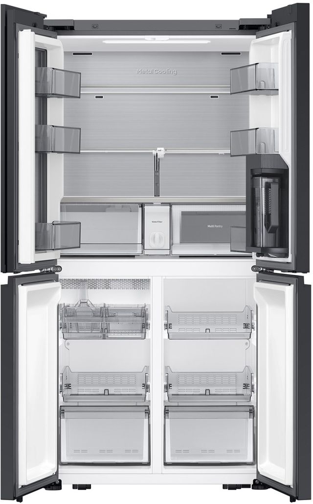 Samsung Bespoke 36" 22.8 Cu. Ft. White Glass 4-Door Counter Depth French Door Refrigerator with Zero Clearance Fit and Food Showcase Door-2
