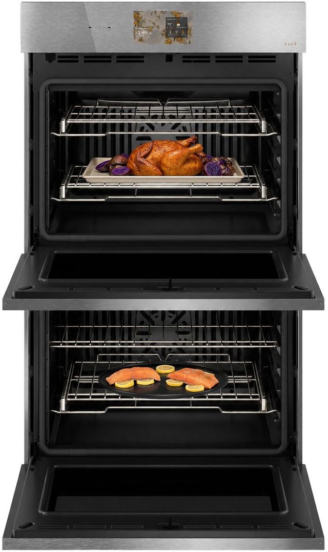 Café™ Minimal Series 30” Platinum Glass Smart Double Electric Wall Oven with Convection-2