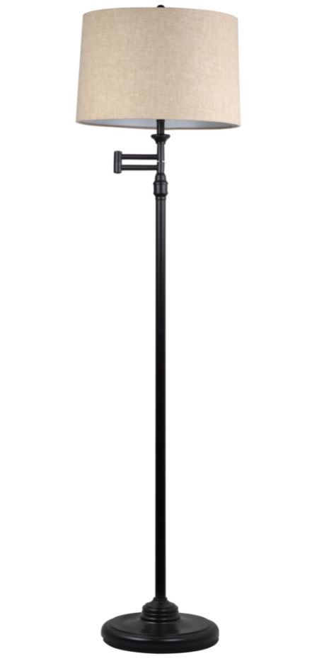 Adesso® Aaron Beige Swing Arm Floor Lamp-0