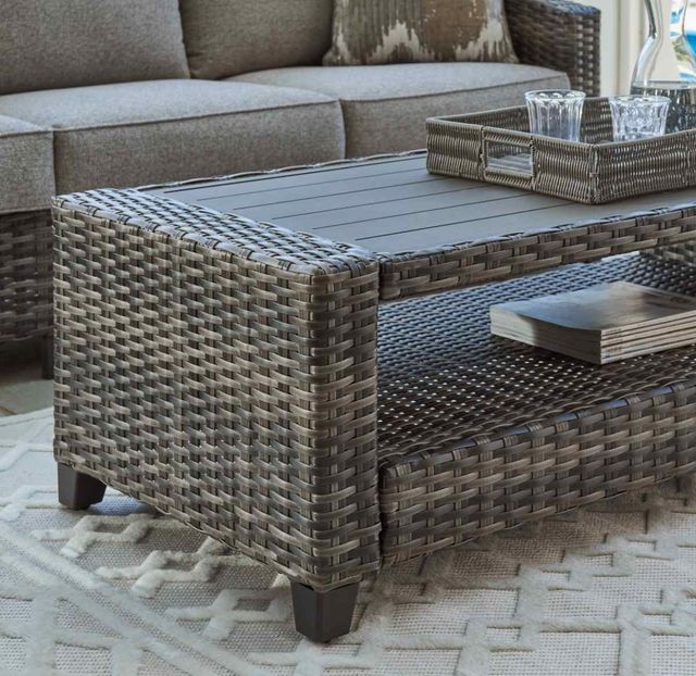 Signature Design by Ashley® Oasis Court 4-Piece Gray Outdoor Set-3