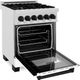 ZLINE Autograph Edition 24" Satin Stainless Steel Pro Style Dual Fuel Range with White Matte Door-3