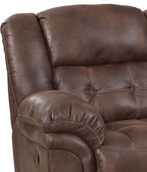 HomeStretch Frontier Espresso Manual Reclining Loveseat with Console-1