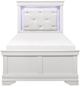 Homelegance® Lana White Twin Panel Bed with LED-2