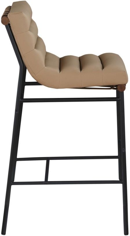 Meridian Furniture Burke Tan/Matte Black Bar Stool-2
