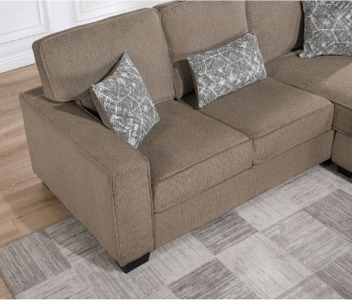 Milton Greens Stars 2-Piece Brown Plushy Cushioned Flared Square Arm Sectional-3
