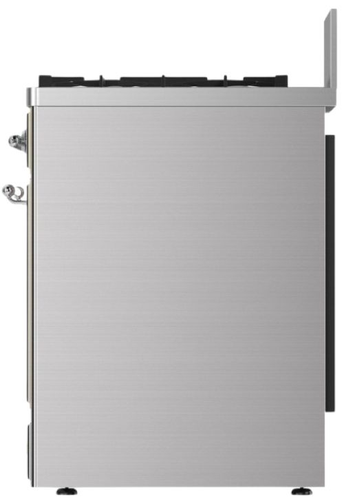 Ilve® Majestic III 30" Stainless Steel Pro Style Dual Fuel Liquid Propane Range with Solid Door and Chrome Trim-3
