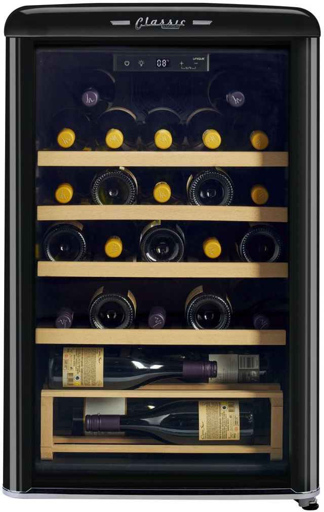 Unique® Appliances Classic Retro 4 Cu. Ft. Midnight Black Wine Cooler-3