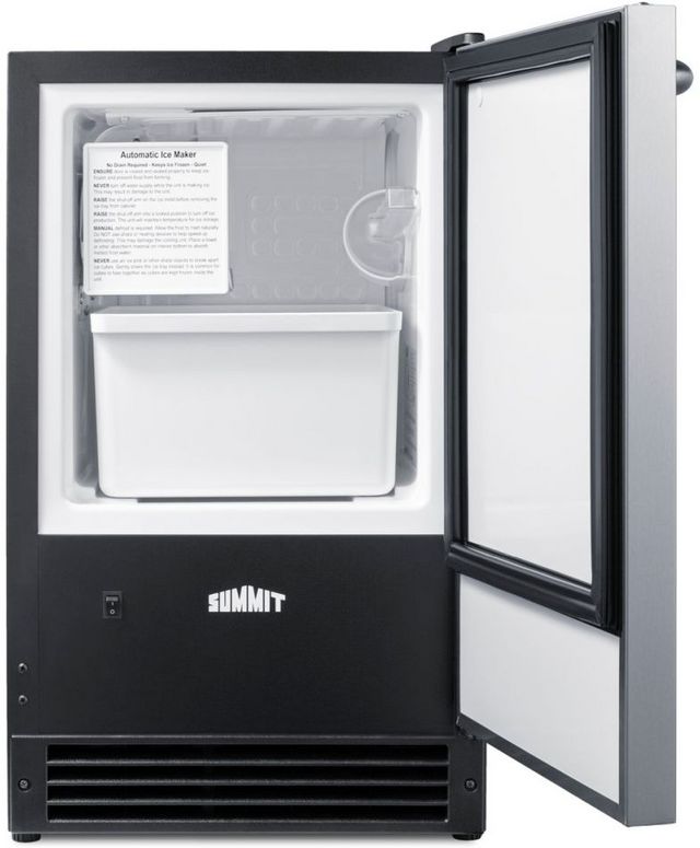 Summit® 15" 15 lb. Stainless Steel Ice Maker-2