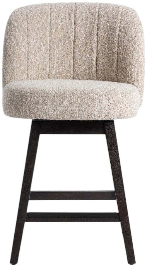 Classic Home Della Sandy Cream Swivel Counter Stool-2