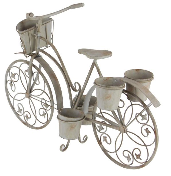 Deco Marche Distressed Gray Bike Plantstand-2