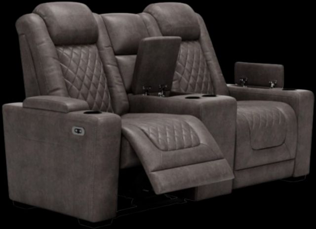 Signature Design by Ashley® HyllMont Gray Power Reclining Loveseat-1