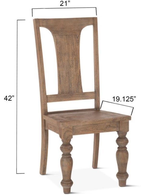 Home Trends & Design Colonial Plantation Weathered Teak Dining Chair-1