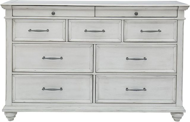 Benchcraft® Kanwyn Whitewash Dresser and Mirror-2