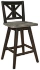 Homelegance® Amsonia Distressed Gray/Black Swivel Counter Height Chair-0