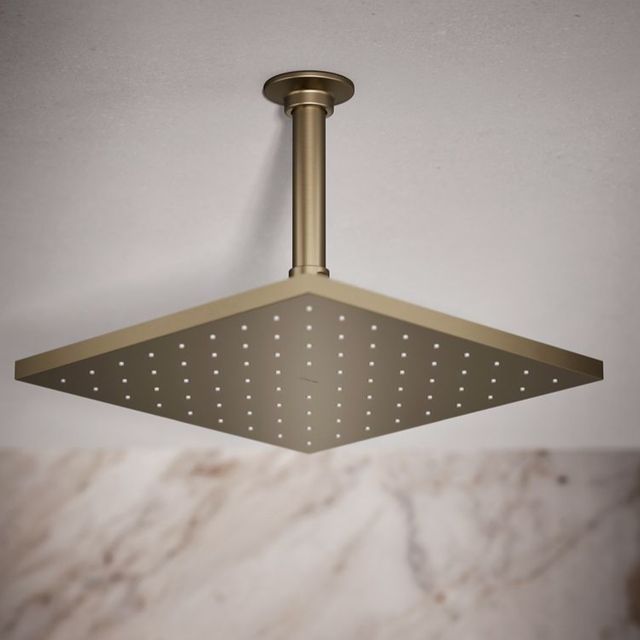 KOHLER® Contemporary Vibrant Brushed Bronze 2.5 GPM Square 10" Single-Function Rainhead-1