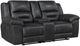 Homelegance® Hazen Black Double Manual Reclining Loveseat with Center Console-0