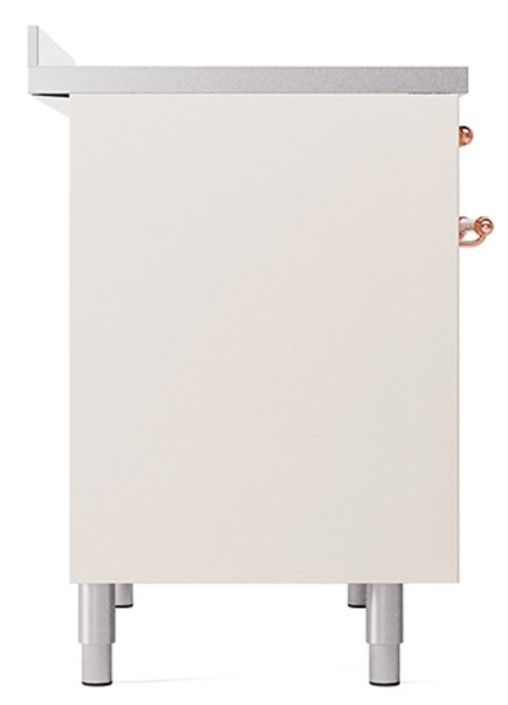 Ilve® Nostalgie II Noblesse 40'' Antique White Pro Style Induction Range with Copper Trim-2