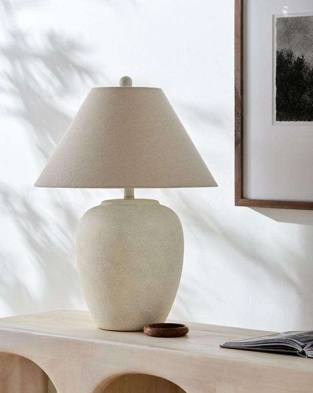 Surya Mijas Antiqued White Table Lamp-3