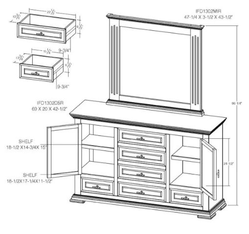 International Furniture Direct Desire Deep Brown Dresser-2
