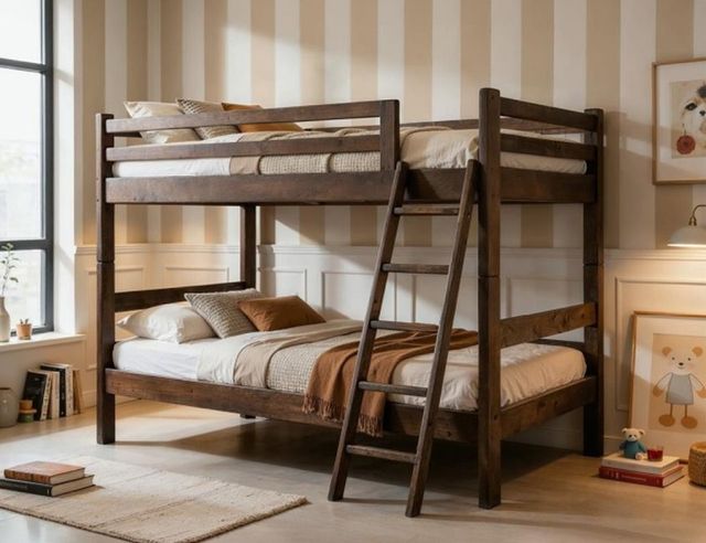 International Furniture Direct Forte Brown Youth Twin Bottom Bunk Bed-1