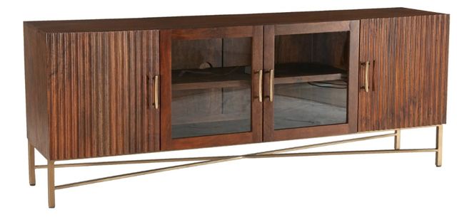 Home Trends & Design Cosmopolitan Honey Brown Media Cabinet-0