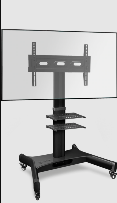 Mobile TV Stand TV Cart with Wheels for 32" to 65 Inch TVs with AV Shelves TS1661-BLK