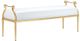 Currey & Company Genevieve White Muslin Gold Bench-0