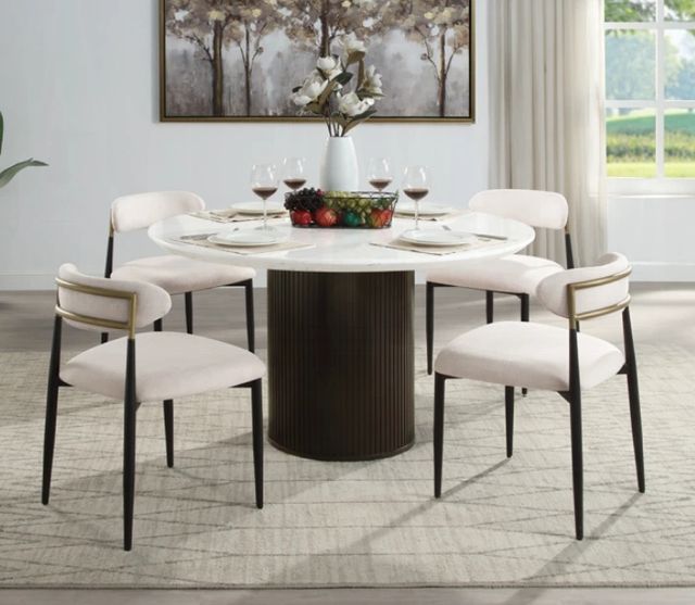 ACME Furniture Jaramillo 2-Piece Beige/Black Upholstered Side Chair Set-1