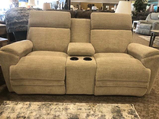 La-Z-Boy® Talladega Ivory Reclining Loveseat with Console-0