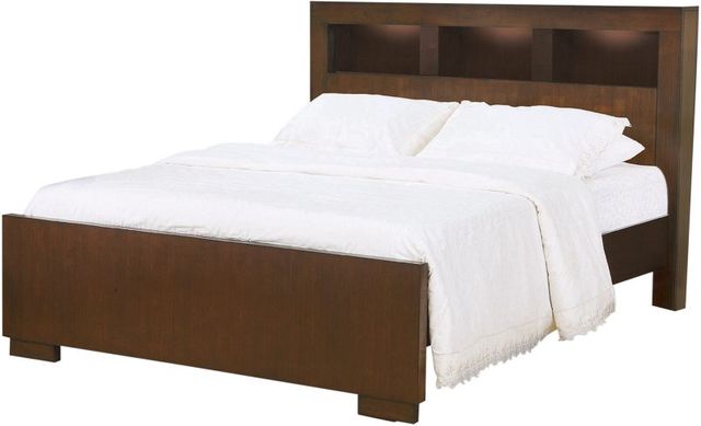 Coaster® Jessica 4-Piece Cappuccino Queen Bookcase Bedroom Set-1