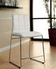 Furniture of America® Kona 2-Piece Chrome/White Counter Chair Set-2