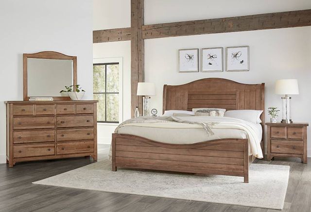 Vaughan-Bassett Cool Farmhouse Natural Queen Sleigh Bed-1