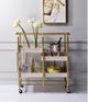ACME Furniture Vorrik Gold/White Washed Serving Cart-3