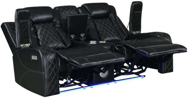 New Classic® Home Furnishings Orion II Black Power Reclining Loveseat-3