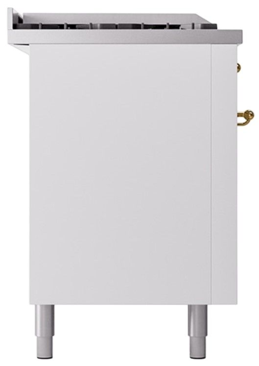 Ilve® Nostalgie II Series 60" White Pro Style Dual Fuel Range-2