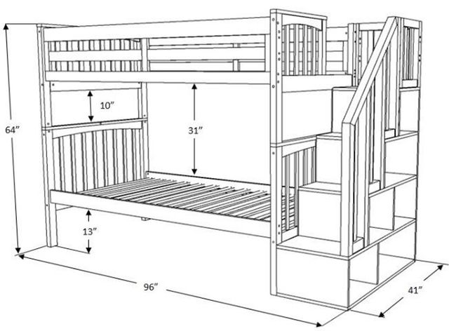 Kodiak Furniture Kelcie 43" Dark Gray Twin/Twin Bunk Bed with Trundle and Tray-3