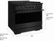 ZLINE Marino 36" Black Stainless Steel Pro Style Dual Fuel Range with 6-Burner DuoPro™ Cooktop and Electric Convection Oven-2
