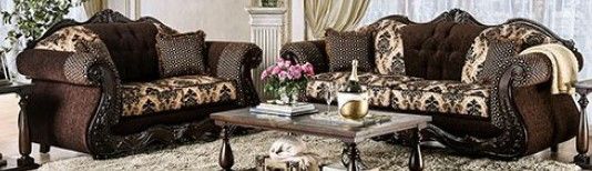 Furniture of America® Ronja 2-Piece Dark Brown Living Room Set