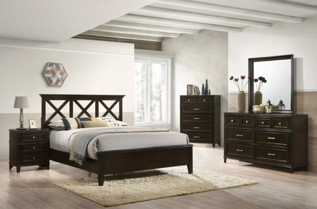 Bernards Nova II Brown King Panel Bed-1