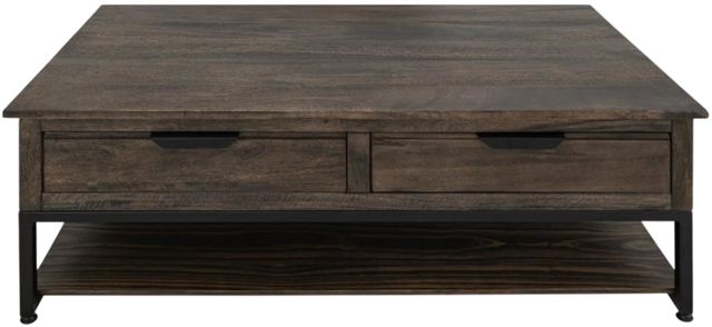 International Furniture Direct Dark Mita Stained Dark Cocktail Table-3