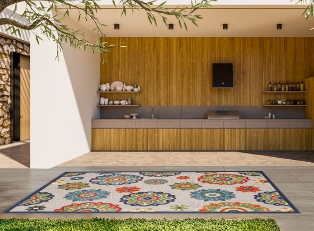 KAS Rugs Calla Ivory Suzani 5'x7' Area Rug-4