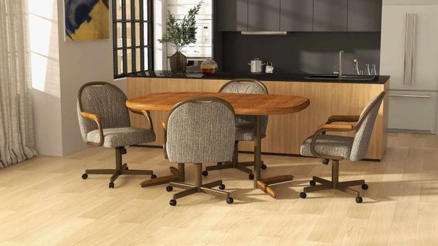 Chromcraft Customizable Medina Swivel Tilt Caster Casual Dining Chair-1