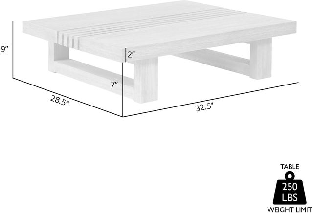 Armen Living Vivid Brown Eucalyptus Wood Outdoor Coffee Table-3