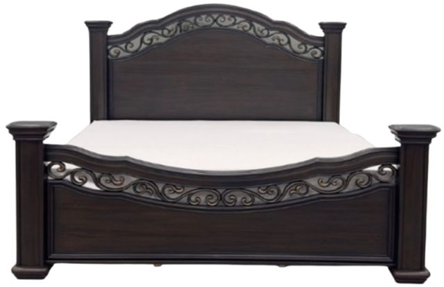 Elements International Brunswick Mahogany King Panel Bed-0